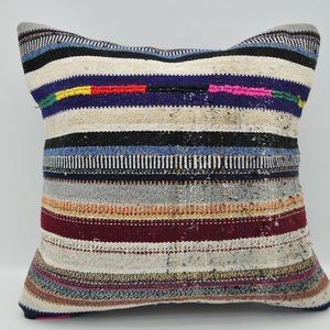 22x22 multicolored Turkish Pillowcase Cotton/wool